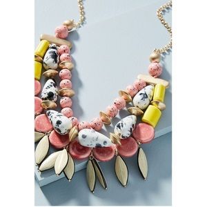 Anthropologie Beaded Bob Statement Necklace